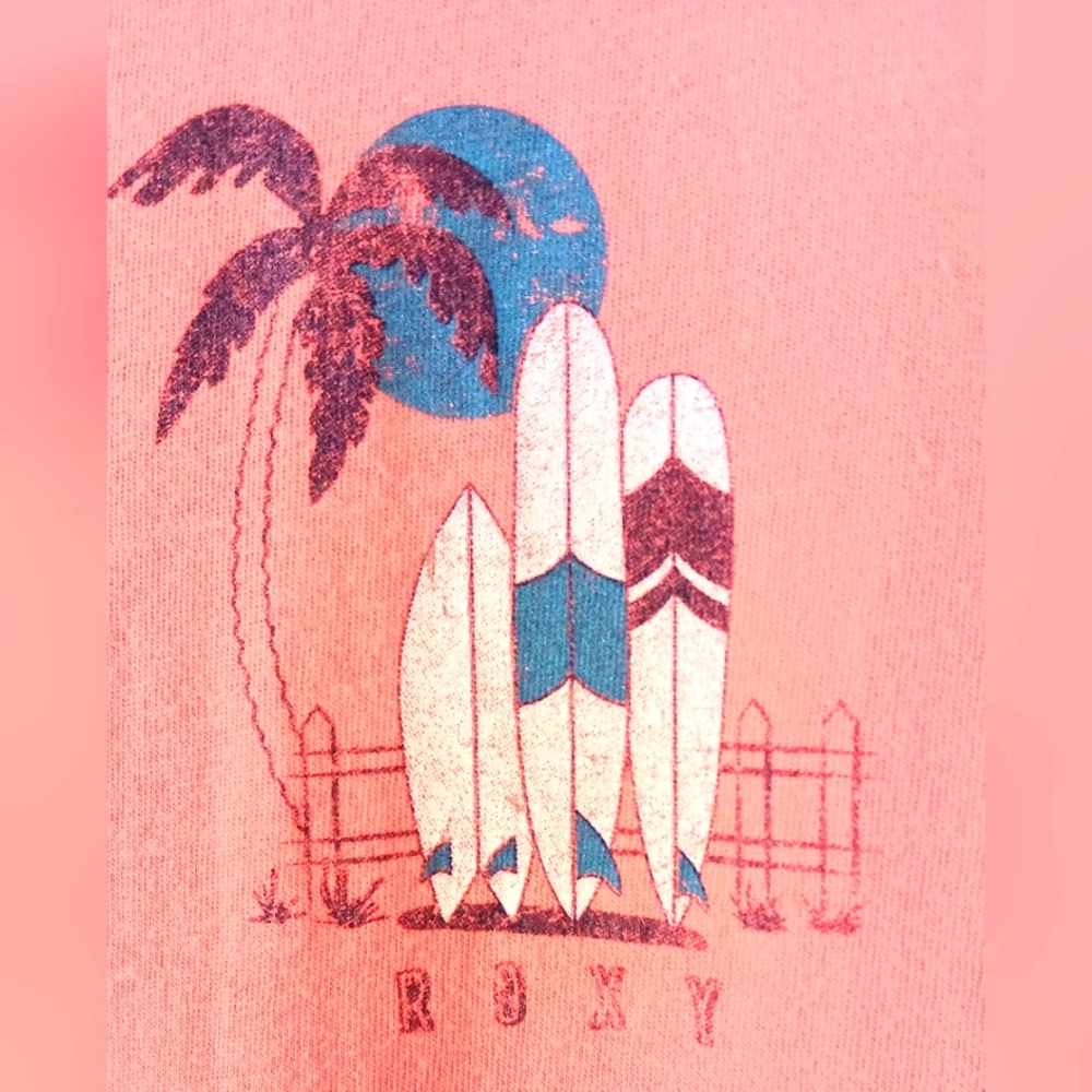 ROXY Surfer Tee M Double-Sided Orange Summer Beach - Picture 4 of 8